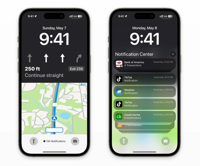 灞桥苹果维修服务分享iOS17锁屏地图导航半屏显示长什么样 